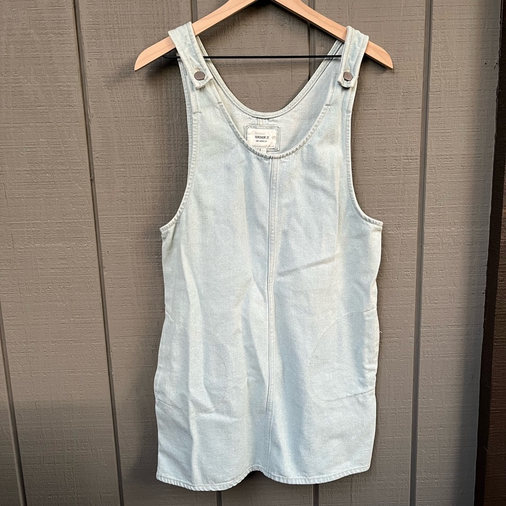 Forever 21 Snap-Front Denim Dress with Pockets | Size Medium